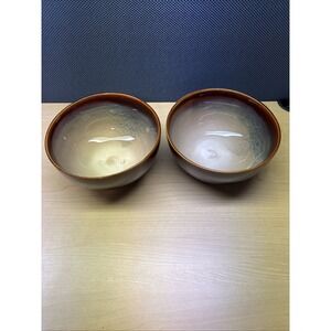 Sango Nova Brown 4933 Cereal Bowls 5.25 Diameter, Condition is Used